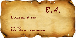 Bozzai Anna névjegykártya