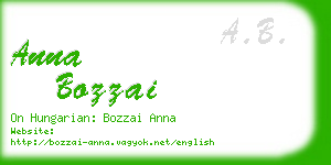 anna bozzai business card